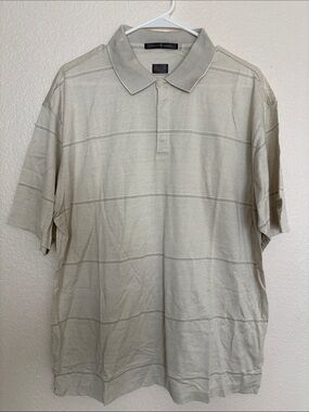 Men's Beige Short-Sleeve Polo Shirt